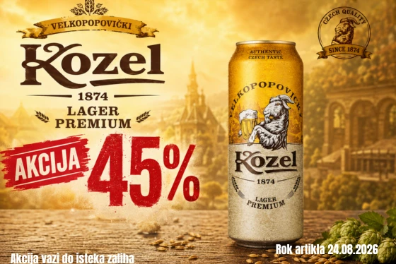 Kozel Lager Premium – 45% popusta