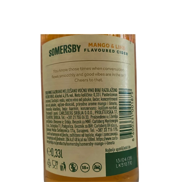 Cider Somersby Mango & Limeta 0,33l