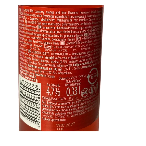 KOKTEL COSMOPOLITAN flaša 0,33l