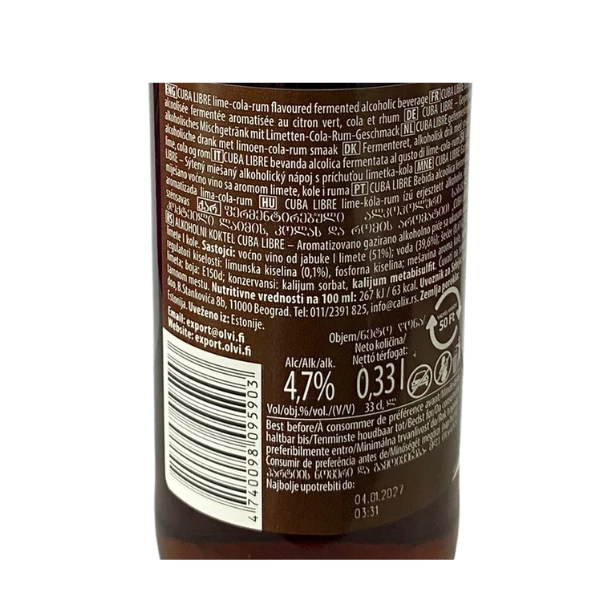 KOKTEL CUBA LIBRE flaša 0,33l