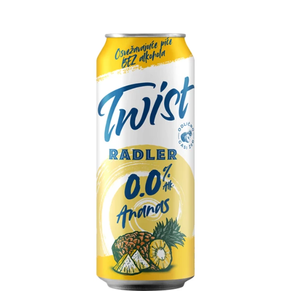 Pivo Radler Twist Ananas 0% Limenka 0,5l