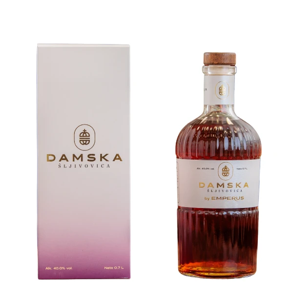 Rakija Emperus Voždov Grumen Zlatni Šljivovica Damska Barik 7 godina 0,7l