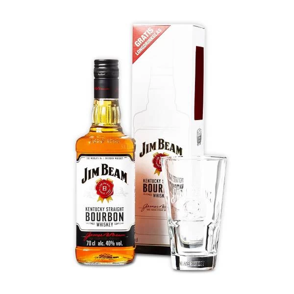 Viski Jim Beam White + poklon kutija sa 1 viski čašom 