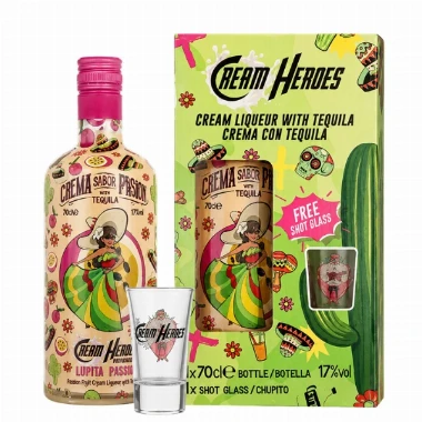 Liker Cream Heroes Lupita Passion + čaša 17% 0,7l