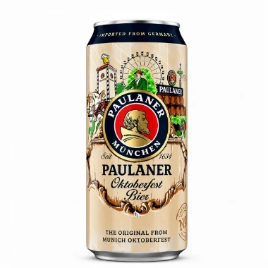 Paulaner Oktoberfest Bier 6 % - Oktoberfest pivo (sezonsko svetlo pivo)0,5l Can