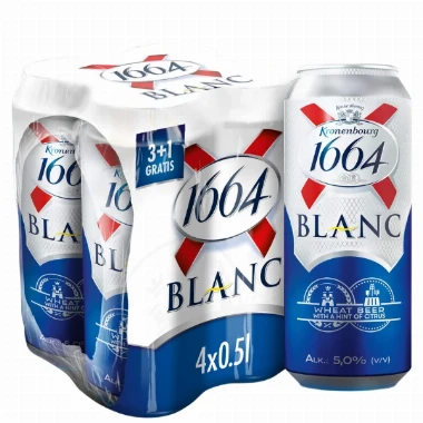Pivo Kronenbourg Blanc 3+1 gratis limenka 0,5l