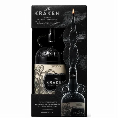 Rum Kraken Black Spiced 1 l + Poklon Kraken sveća