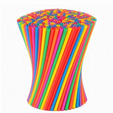 Slamčice Frappe 500 kom. (bez zgloba) - mix boje 21 cm duž. i 6 mm preč.