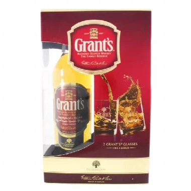 Viski Grant's Gift Box (dve čaše) 