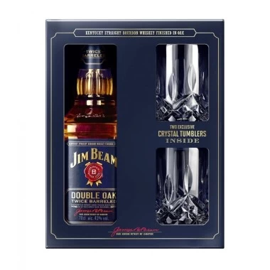 Viski Jim Beam Double Oak + 2 poklon čaše